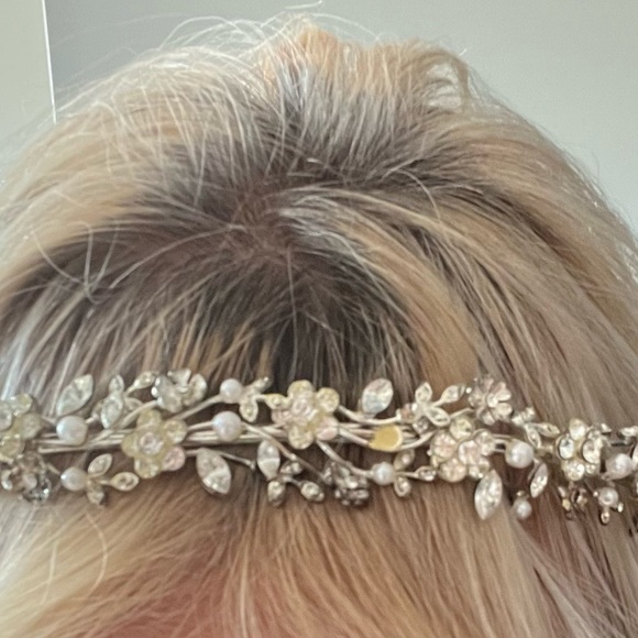 Bridal Rhinestone Flower Crown - Picture 3 of 7
